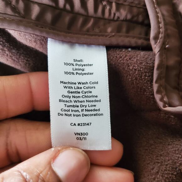 Talbots Women's Brown Diamond Quilted Button Up Vest Size M - Picture 7 of 7